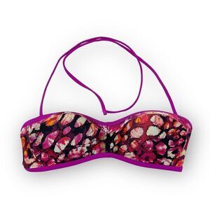 Becca Beach by Rebecca Virtue Printed Push Up Bikini Swim Top Womens Size Medium